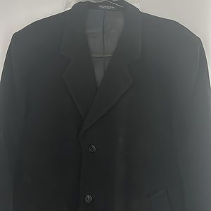 Men cashmere blend black long coat
